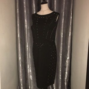 Black Studded Sheath Dress